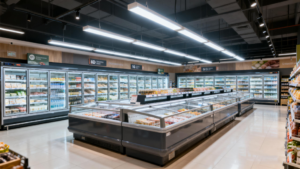 Área de almacenamiento en frío del supermercado