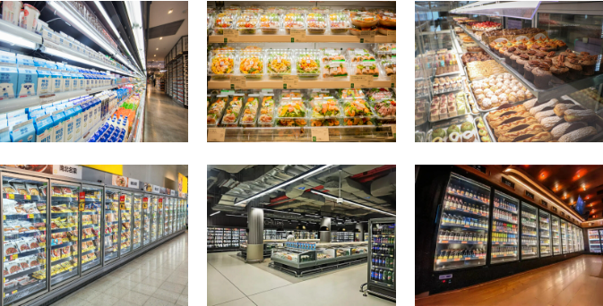 Solución de iluminación de escaparate de exhibición de refrigeración y iluminación de estantes Laidisine para tienda minorista