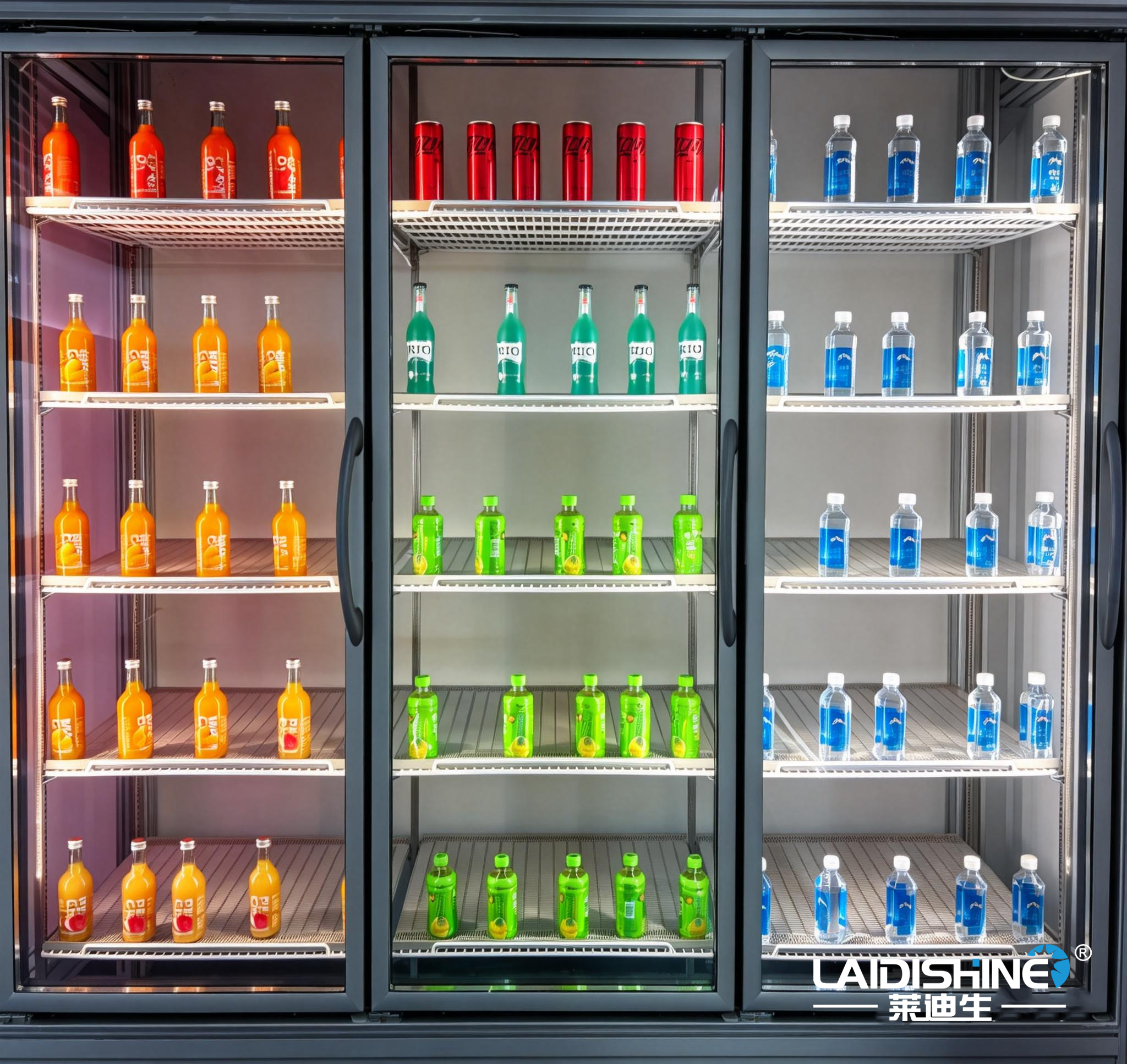 Luz de refrigeração para bebidas geladas no supermercado