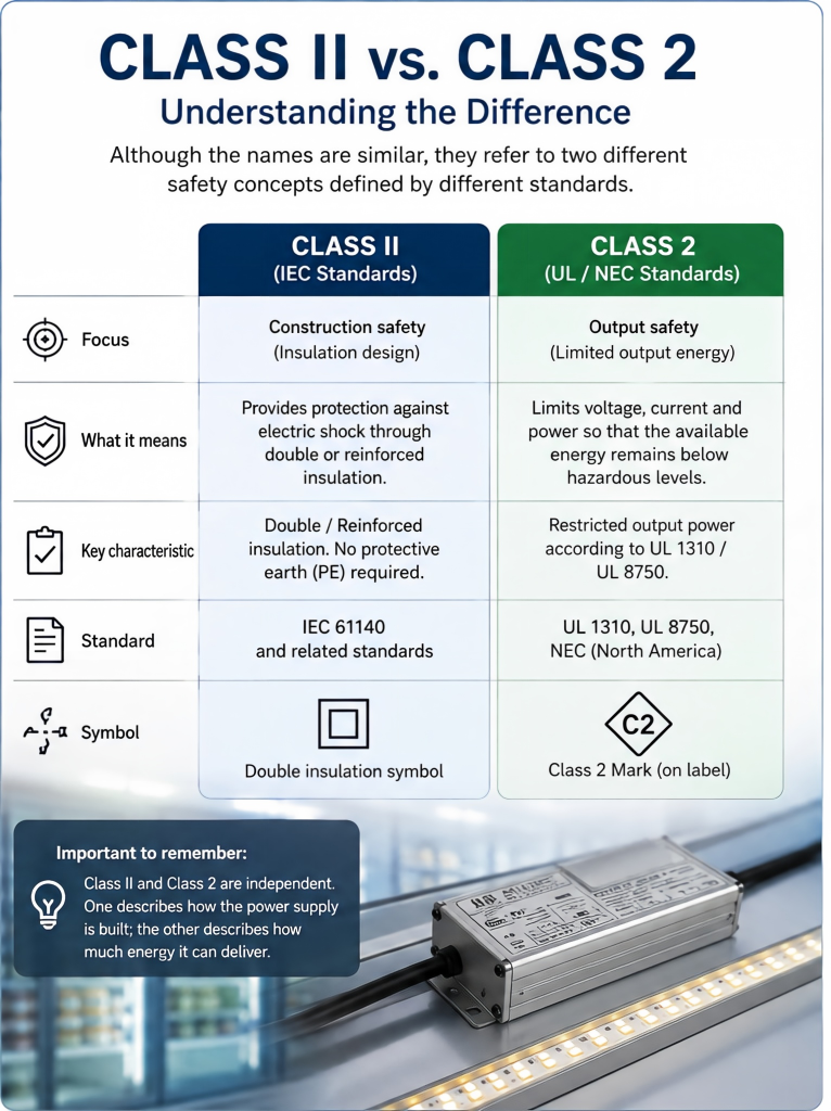 LAIDISHINE POWER SUPPLY Class II Vs. Class 2 LED Drivers